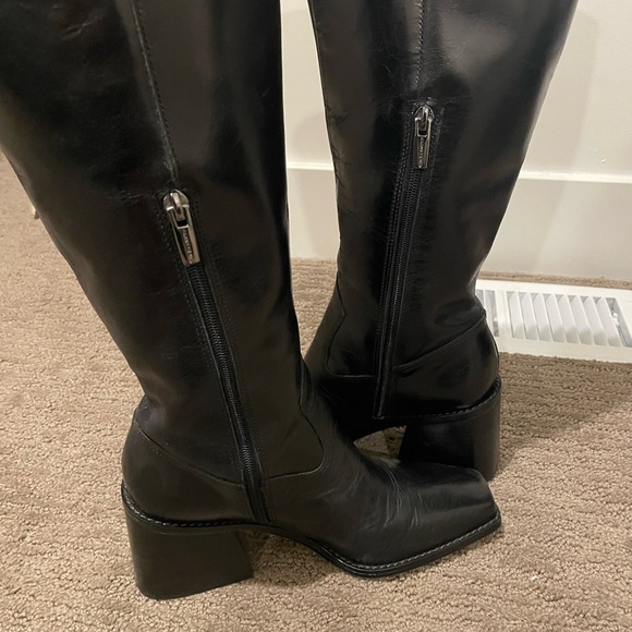 Square toe knee high block heel boots - Picture 7 of 7